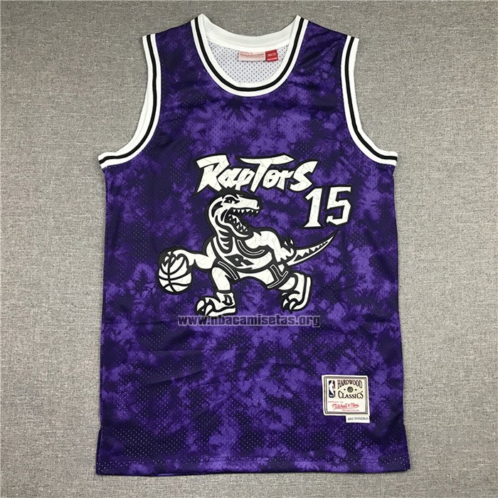Camiseta Toronto Raptors Vince Carter NO 15 Galaxy Violeta